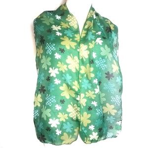 Green Shamrock St Patrick's Scarf